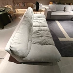 Cloud-Enveloped Lazy Straight Sofa with Handcrafted Button Tufting & Premium Matte Leather Upholstery